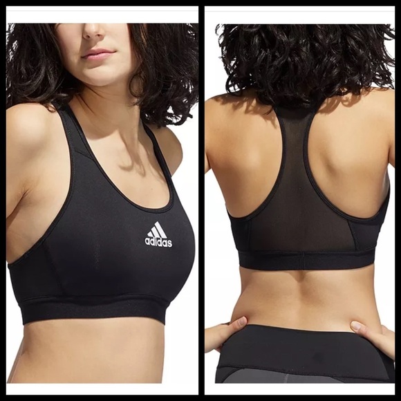 Adidas Women's Don't Rest Alphaskin Racerback Medium Impact Sports Bra - Picture 1 of 4